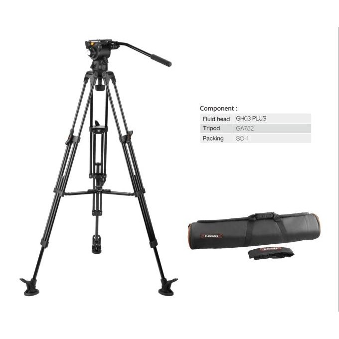 Tripod Kit E-Image Lightweight Eg03Pa2 5Kg Fluidhead Gh03Plus Eimage New Stok