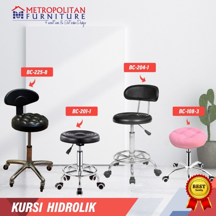 Kursi Salon Hidrolik Bulat / Barstool / Kursi Lab Roda