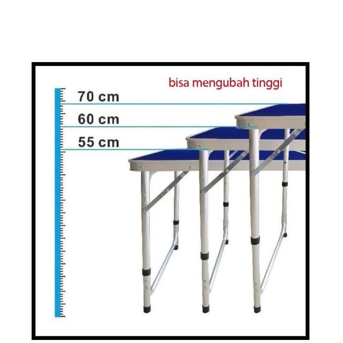 Meja Lipat Koper Hpl Aluminium-Meja Lipat Portable - Kaki Bulat Original Dan Terpercaya