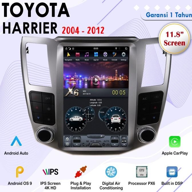 Diskon Head Unit Android Toyota Harrier 2004-2012 Tesla Style