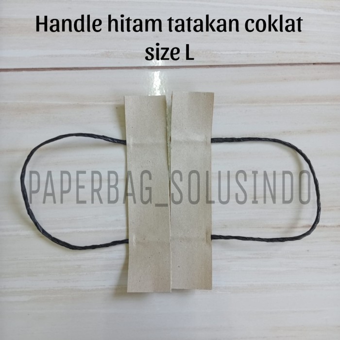 

Paperbag Twisted Handle/Tali Kepang Kertas/Tali Hitam Tatakan Coklat L