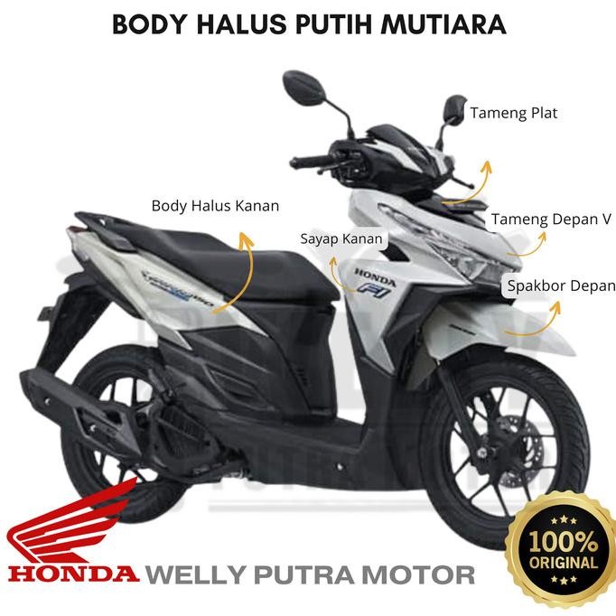 Paket Body Halus Vario 125 150 Led Old Putih 2015-2018 Ori AHM