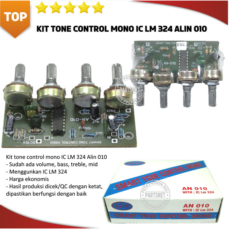 Kit tone control mono IC LM 324 Alin 010