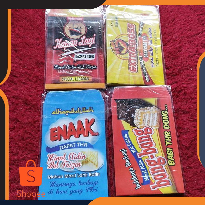 

Promo ANGPAOANGPAUAMPLOP LEBARAN KARAKTER SNACK - isi 100 Keren