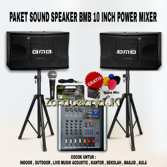Paket Sound System Karaoke Live Musik Bmb 10 Inch + Power Mixer (B-1) New Stok