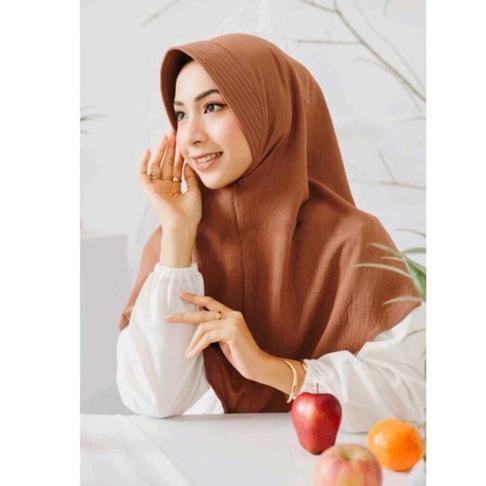 Terlaris>> Hijab Bergo Crinkle Airflow Pet M/ Jilbab Bergo Crinkle Pet Airflow Premium/ Kerudung Cri