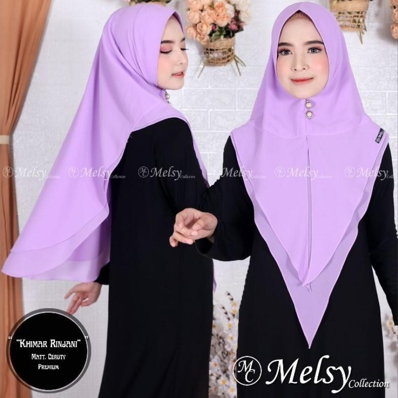 New>> Jilbab Ceruty Khimar 2 Layer Syar'I / Bergo Ceruti Premium / Khimar Kerudung Zahranajilbab Cer