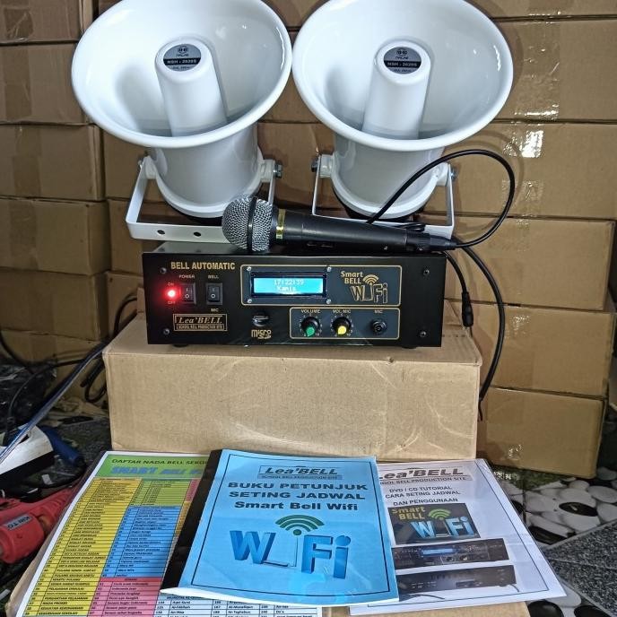 Bell Sekolah Otomatis Wifi Kecil Dg Dua Speaker ( Seting Jdwl Via Hp) New Stok