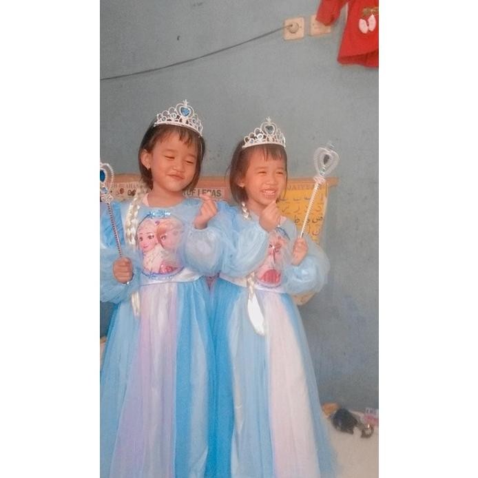 Dress Elsa Frozen Anak 10 Tahun Import Set Frozen  Dress Anak Import Anna Elsa Terbaru Mewah Baju Cu