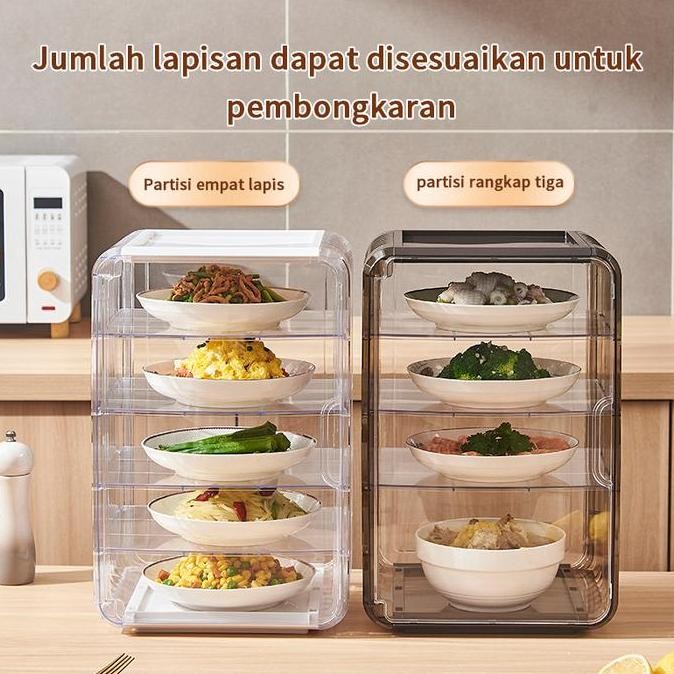 KAGK Tudung Saji Rak Makanan Tudung Saji Susun 5 Jumbo Multifungsi Premium Food Organizer BPAFree AS