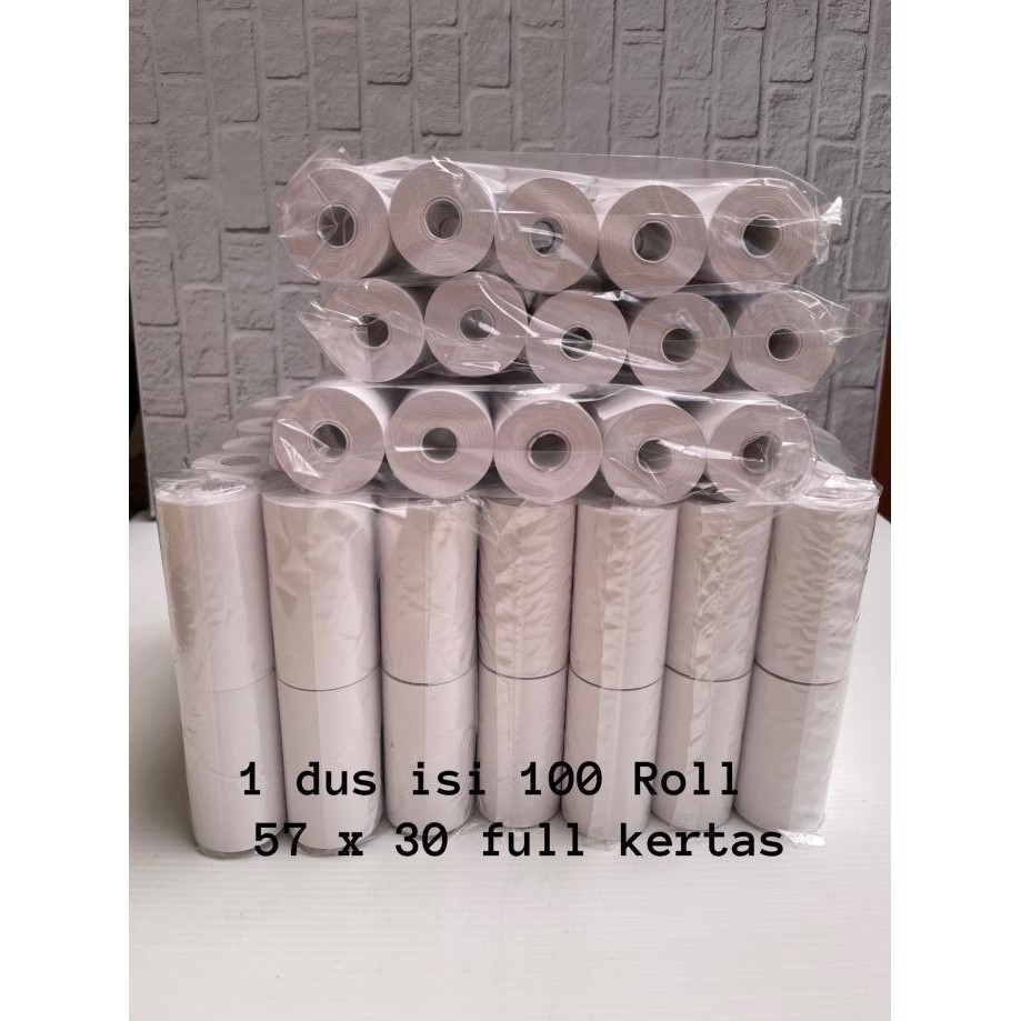 

(ISI 100ROLL) KERTAS KASIR THERMAL PAPER ROLL 57 X 30 / 57X30 POLOS ORIGINAL DAN TERPERCAYA