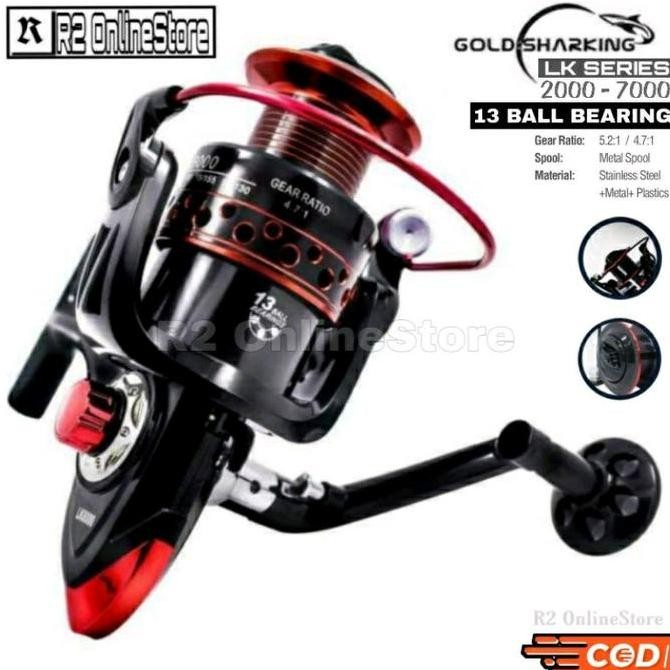 GOLD SHARKING LK7000 LK2000 Series Reel Pancing Spinning Fishing 5.2:1 / 4.7:1 Ball Bearing 13 - Rel