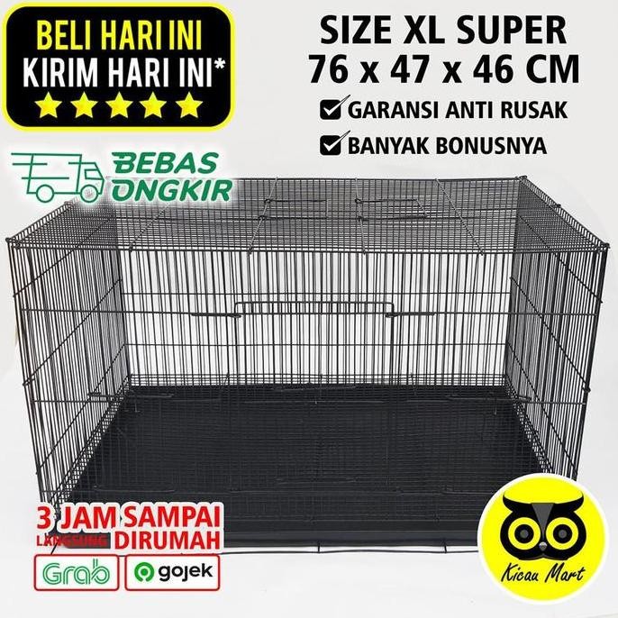 KANDANG LIPAT BESI UMBARAN ANJING KUCING BURUNG UKURAN JUMBO XL KDJMBO AME