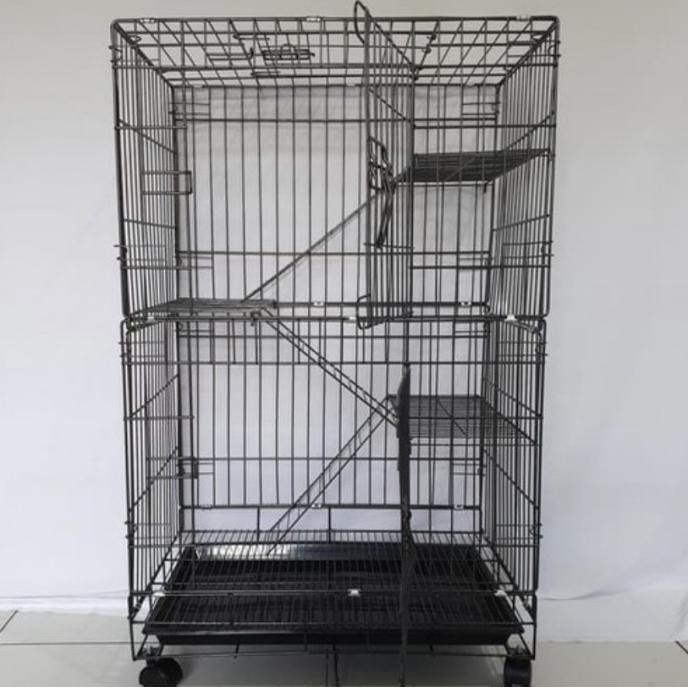 Kandang Lipat Besi Kucing Anjing Tingkat 3 Ukuran L XL XXL 4 Lantai AME
