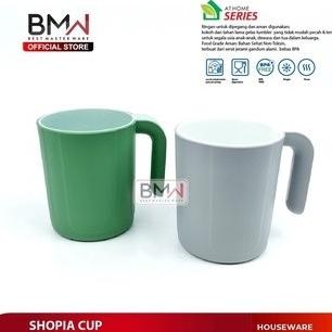 +++++] Gelas Plastik Tebal Tahan Panas Mug Gagang Cangkir Kopi Gelas Kopi Teh