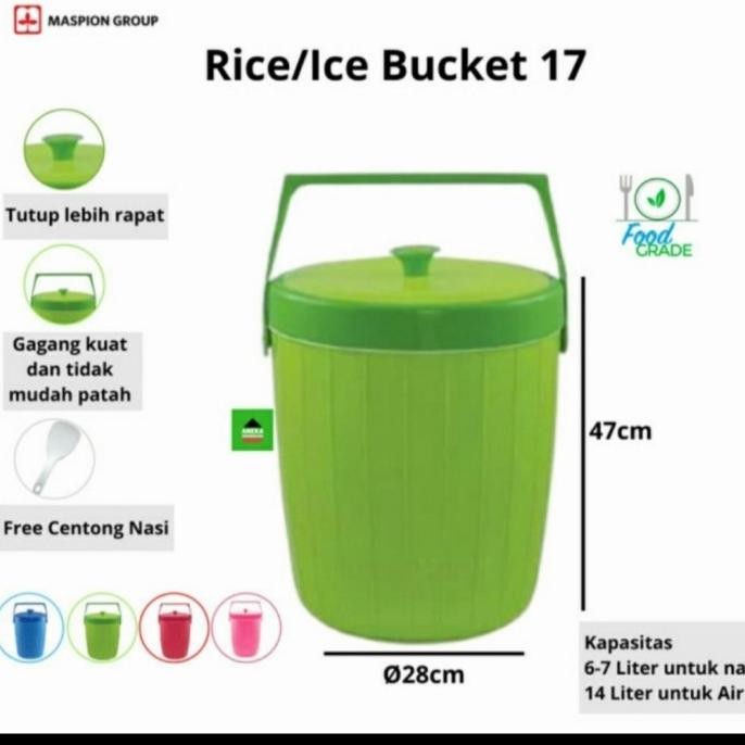 .........] Ice Rice Bucket 17L Box Termos Tempat Penyimpanan Nasi Es Batu Makanan