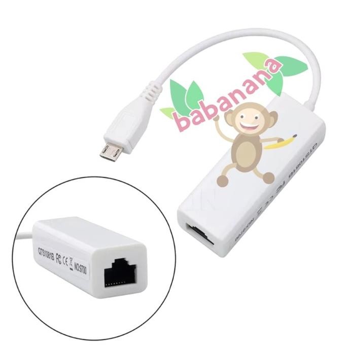 Micro Usb Type B To Lan Rj45 Konektor Network Konverter Laptop Bergaransi