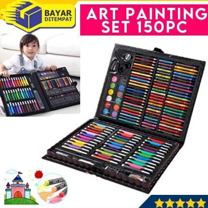 

diskon! art set 150 pcs pensil crayon warna set alat tulis gambar lukis
