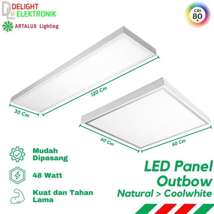 Lampu - Lampu Panel Led Outbow Artalux 48W Watt 60X60 120X30Cm