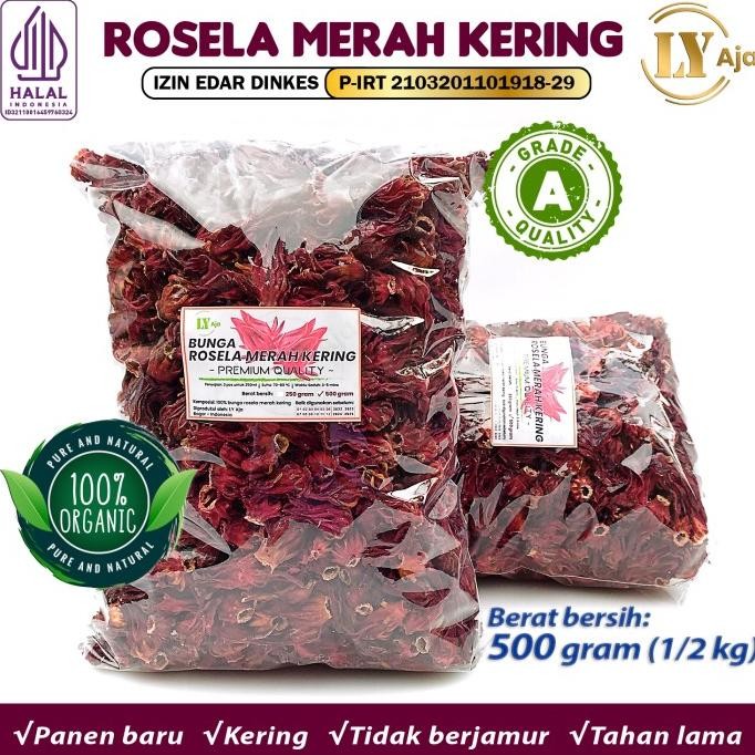 

Siap Kirim Teh Bunga Rosella Merah Rosela Ungu 500 gram LY Aja Kering Grade A