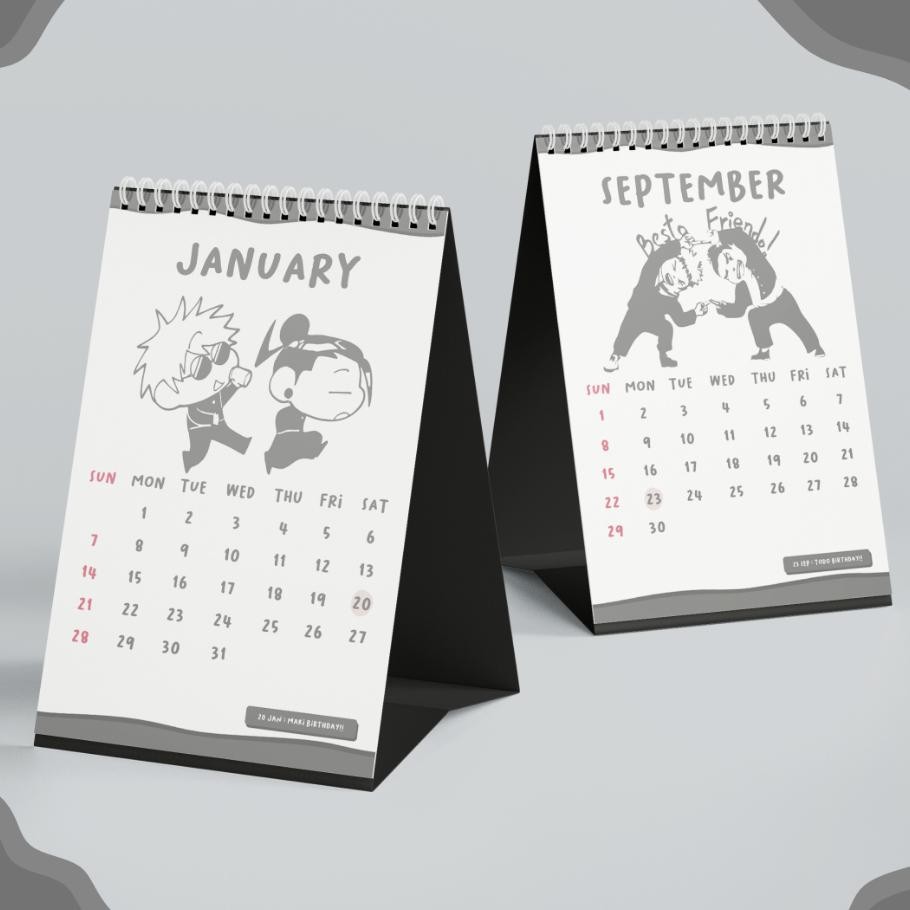 

Alender Meja Jujutu Aien 2025 A6 Gojo Geto De Calender Anime