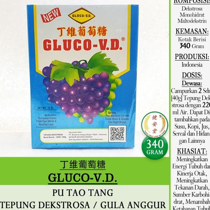 

%$%$%$%$] GLUCO-VD [Glucolin ] 340g Tepung Dekstrosa-Gula Anggur