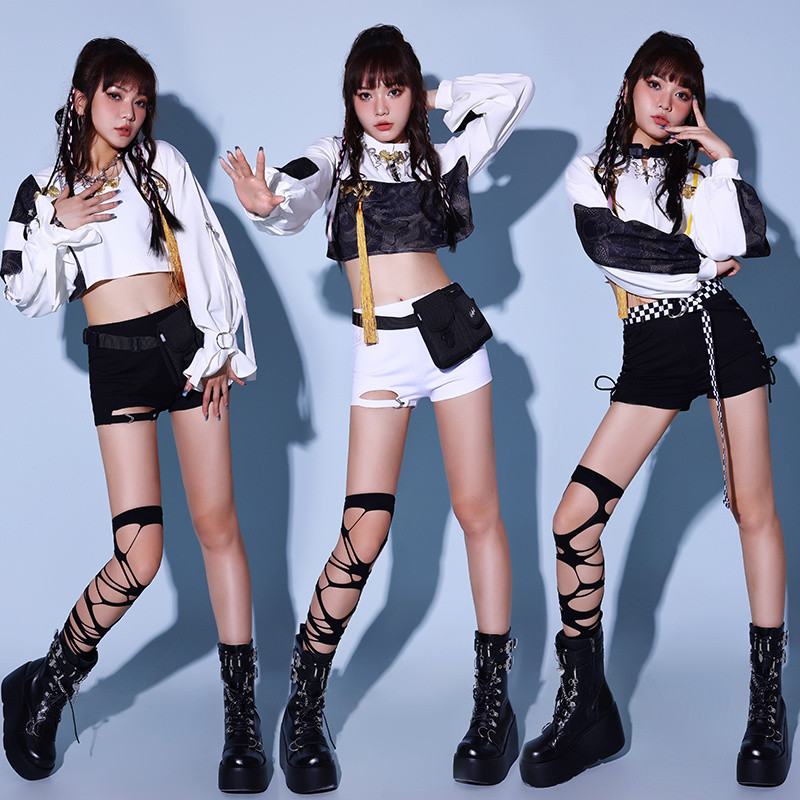 Jazz Dance Performance Costume for Women Hip-Hop Street Dance Outfit National Trend Dancewear Korean