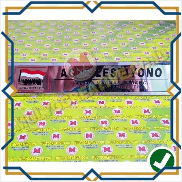 

[MUL] PAPAN NAMA STAINLESS PAPAN NAMA MEJA LOGO LMP BAHAN STAINLES