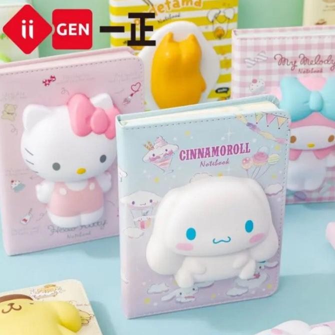 

*****] Squishy notebook Sanrio cinnamoroll melody kuromi buku diary catatan
