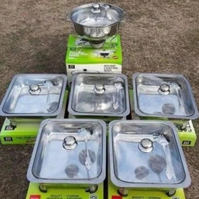 CO prasmanan set stainless/full tutup kaca