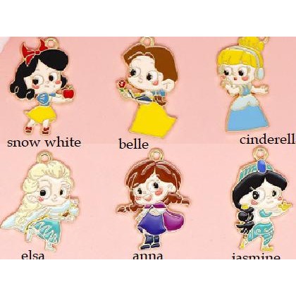 

@#@#@#] Charm princess body enamel pendant bandul kalung gelang keychain