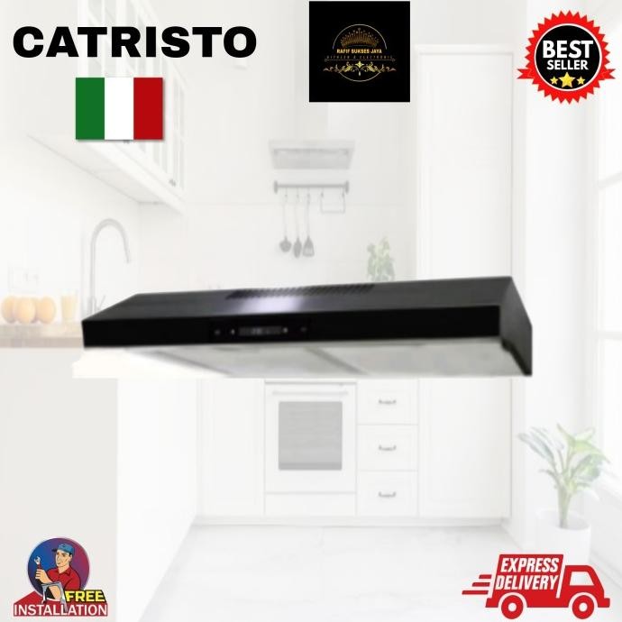 Catristo Cappa Vetro Sottile 90 BL - Cooker Hood Slim
