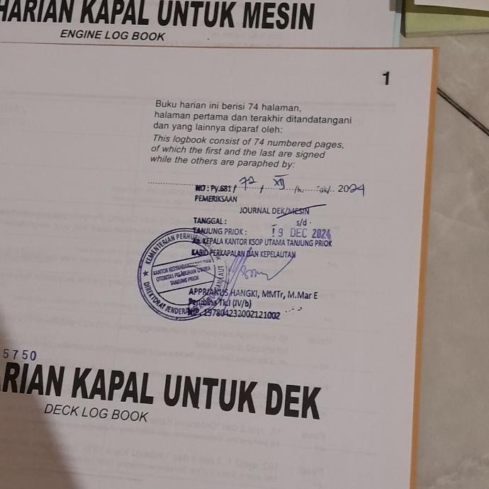 

CO Buku jurnal dek dan mesin 1set