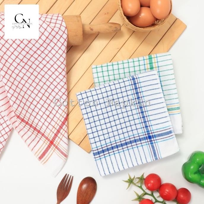 Isi 12Pcs Serbet Lap Kain Jumbo Parwitex Lap Piring Lap Dapur Tebal Original Dan Terpercaya