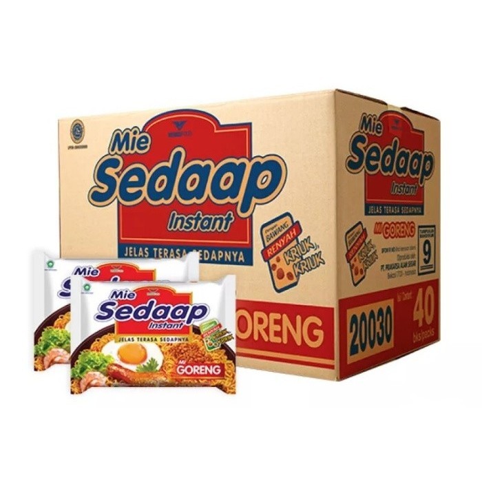 

MIE SEDAP ISI 40 PCS PER KARTON-VARIAN GORENG DAN SOTO