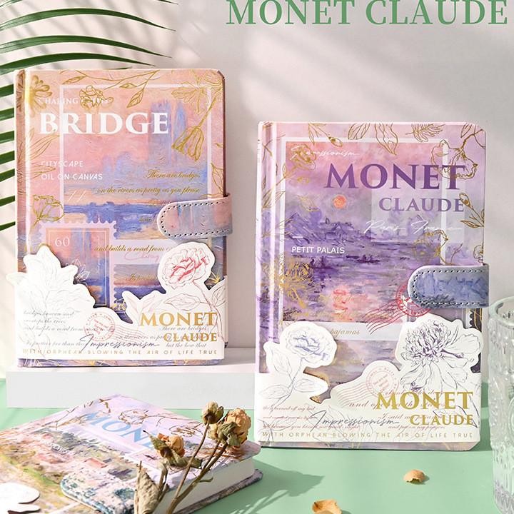 

Full Color Buu Diary Hardcover Noteboo Monet Painting Coloage Illutration Magnetic Bule
