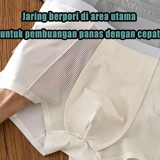 Celana Boxer Pria Calvin Klein 4 Pcs 100% Asli,Celana Dalam Bersirkulasi Jaring Berlapis Katun Morde