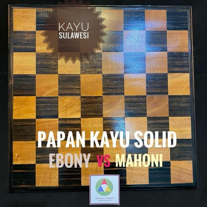 HRG DISKON PAPAN CATUR STANDAR PERCASI NON LIPAT SOLID WARNA ASLI KAYU ISTIMEWA
