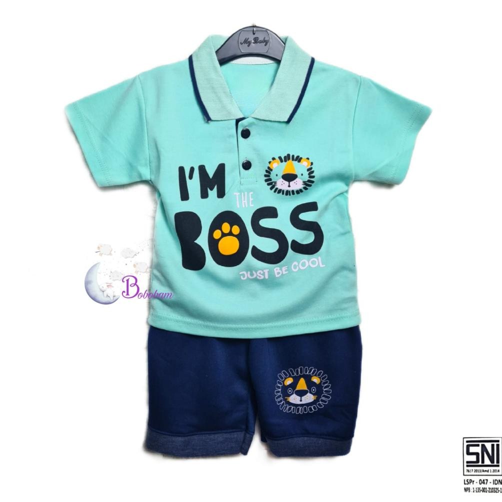 Promo Baju Bayi Laki Laki Setelan Anak Cowo Lucu Stelan Cowok 1-3 Tahun Keren Trendy Kekinian Kerah 