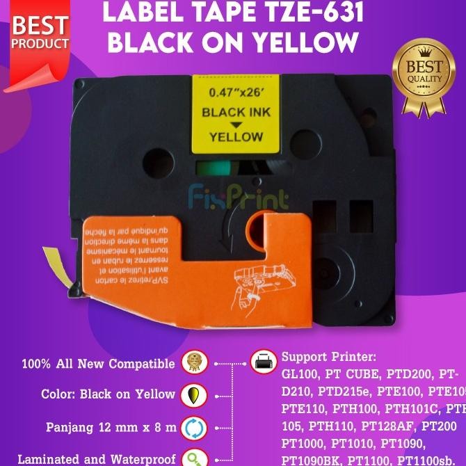 

DISKON Label Tape TZE-231 12mm Black On White Printer