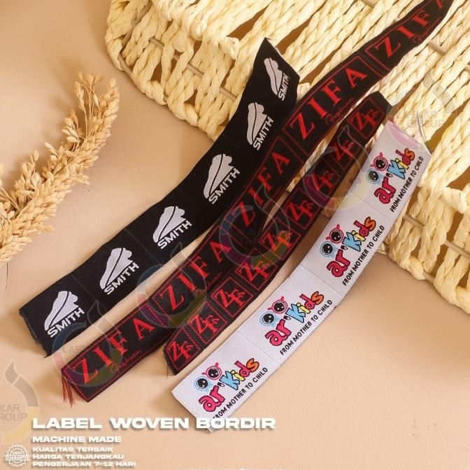 

HOT PROMO label woven bordir 1,5-5 / label merek bordir damas custom