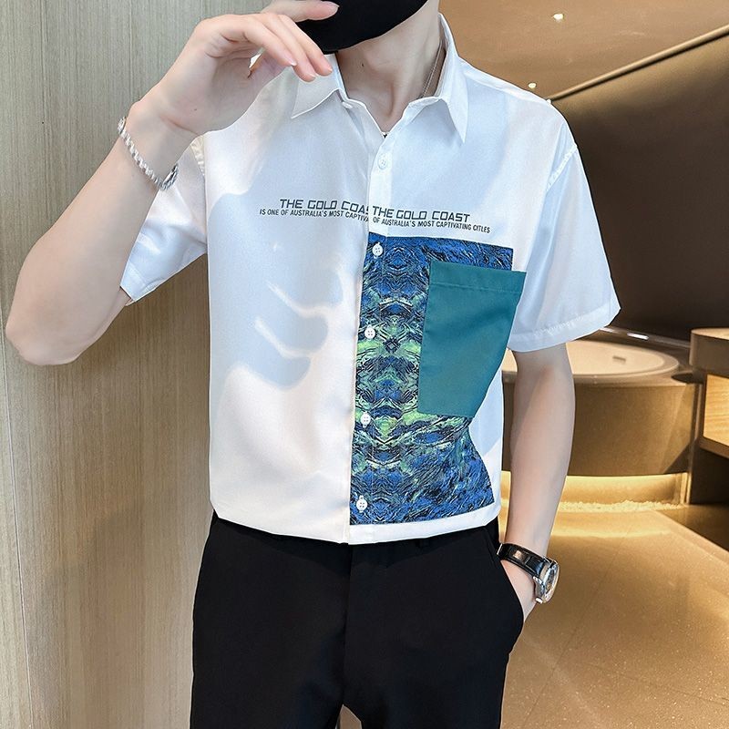 Kemeja Lengan Pendek Pria Bergaya Kemeja Setengah Lengan