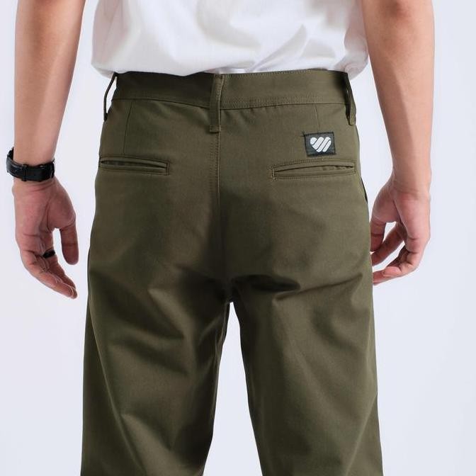 Murah Whisaka.Co Celana Chino Panjang Pria Standar Oversize Straight Fit Army Outfit Cowok Skena Kek