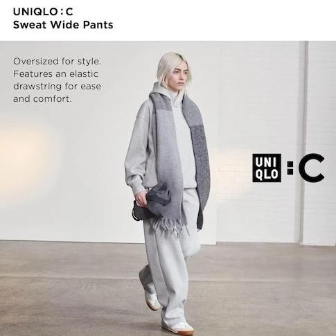 Grosir Uniqlo C Clare Waight Keller Men Sweat Wide Pants Celana Panjang Fit Lebar Pria Gray