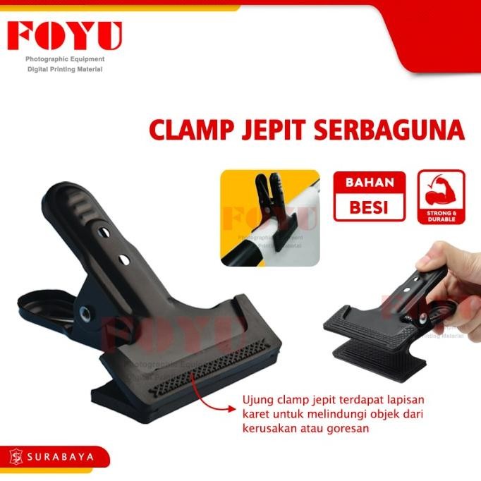HOT PROMO Clamp Jepit Background Studio Pipa Penjepit Besi Karet Serbaguna