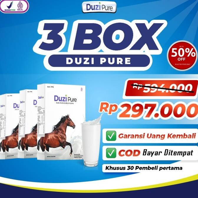 

Terlaris Duzi Pure Susu Kuda Liar Lombok Murni Herbal Alami Paket 3 Box 100% Original Ready Stok