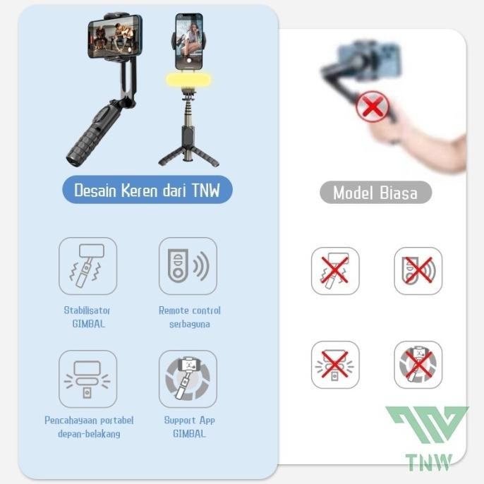 Promo Tnw-Q18 Gimbal Stabilizer Handphone Gimbal Hp Stabilizer Tongsis Hp