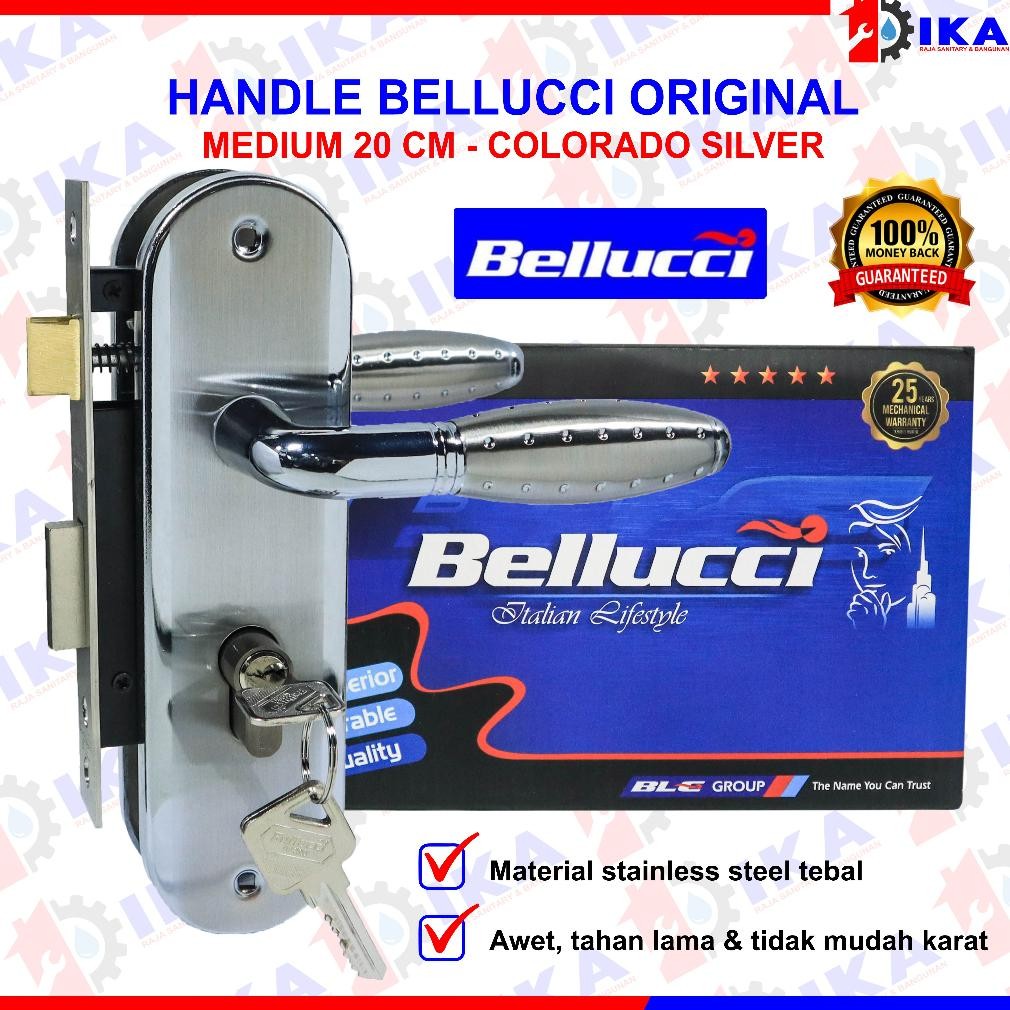 Slot Kunci Handle Handel Bellucci Colorado Silver Hendel Pintu Set Medium 20 CM / Kunci Pintu Tanggu