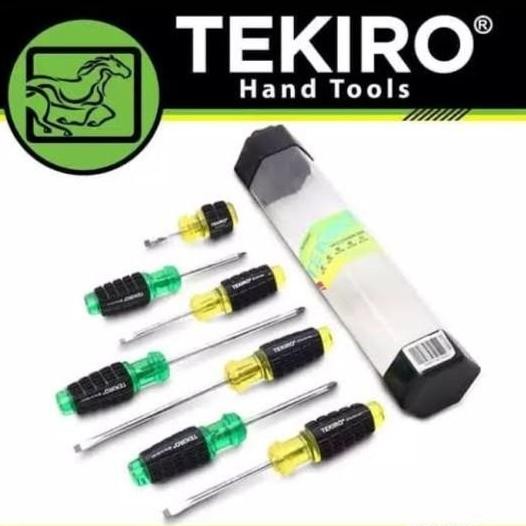 SALE TEKIRO Screwdriver Set with Cushion Grip /Obeng Gagang Karet  SD-CG0934 1set(7pcs)