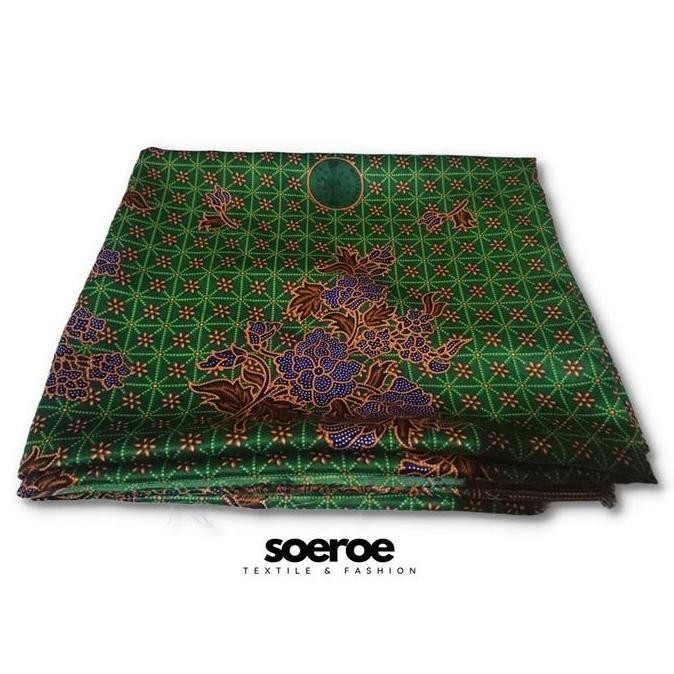 Kain Batik Muslimat Nu Wanita Sutra Meteran Panjang 4 Meter Hijau bat